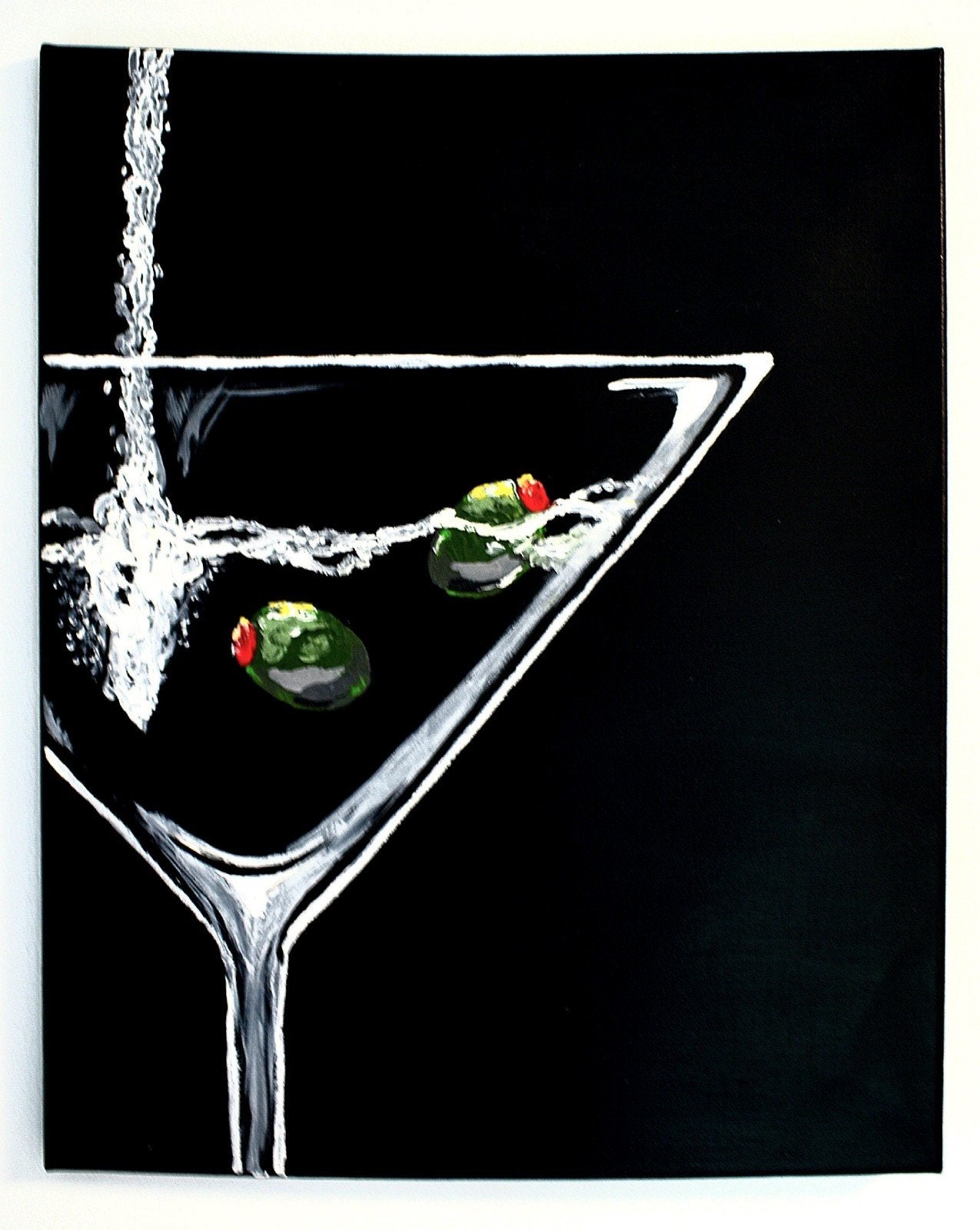 Wanddecoratie Martini Schilderij modern en artistiek, Ophalen, Gelakt/vernis, Acrylverf, Stilleven