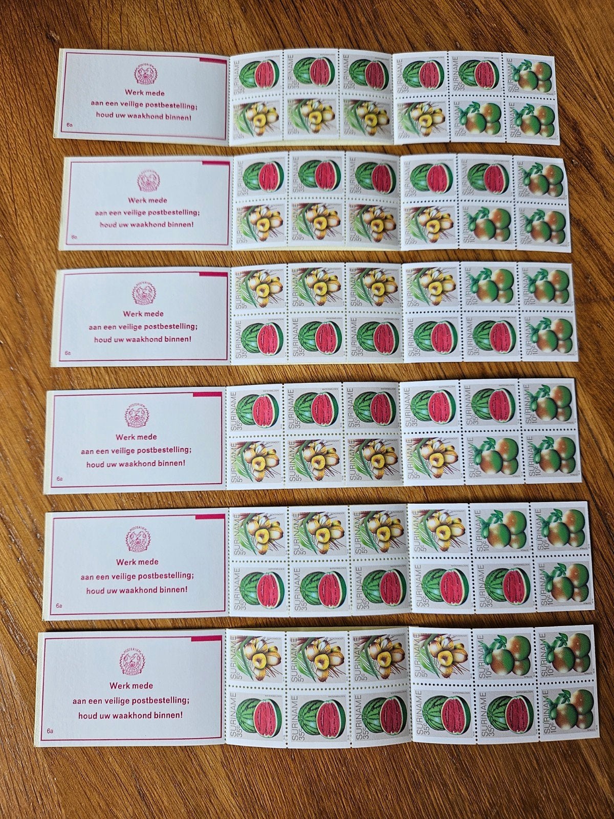 Postzegelboekje Suriname - Fruit (Watermeloen, Kokosnoot), Ophalen of Verzenden, Zonder stempel, Postfris, Postfris