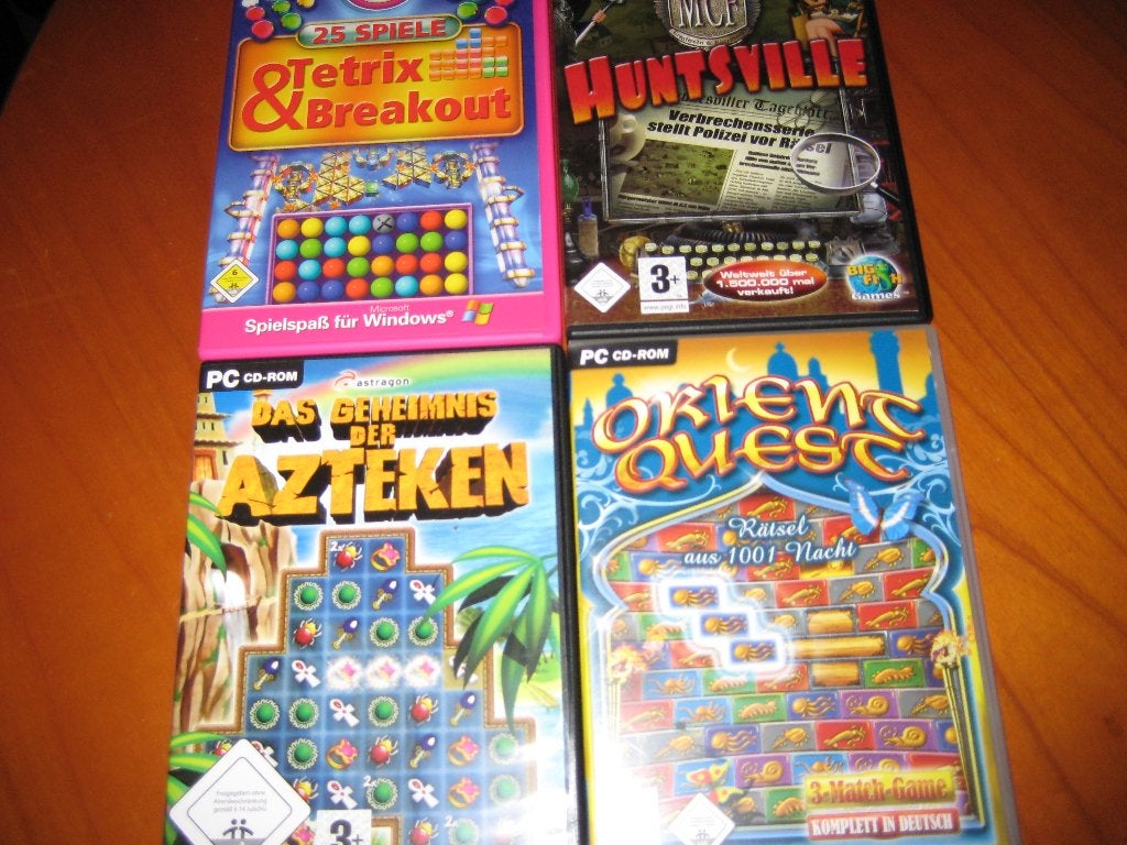 Tetrix + Breakout, Huntsville, Das Geheimnis der Azteken, Spelcomputers en Games, Games | Pc, 1 speler, Ophalen of Verzenden, Zo goed als nieuw
