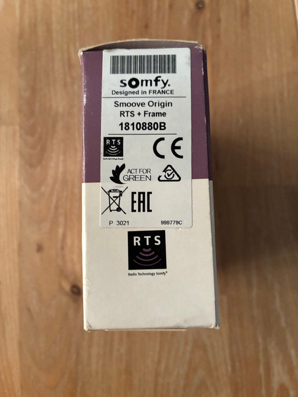 Somfy Smoove Origin RTS afstandsbediening + frame, Ophalen of Verzenden, Nieuw, Overige typen, Elektrisch