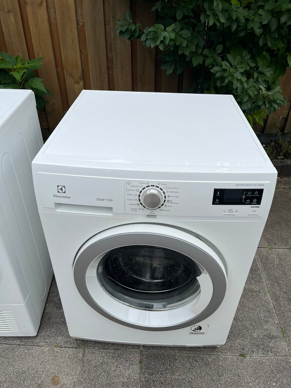 Wasmachine 8kg en droger 7 kg, Ophalen, Gebruikt, 1200 tot 1600 toeren, 85 tot 90 cm