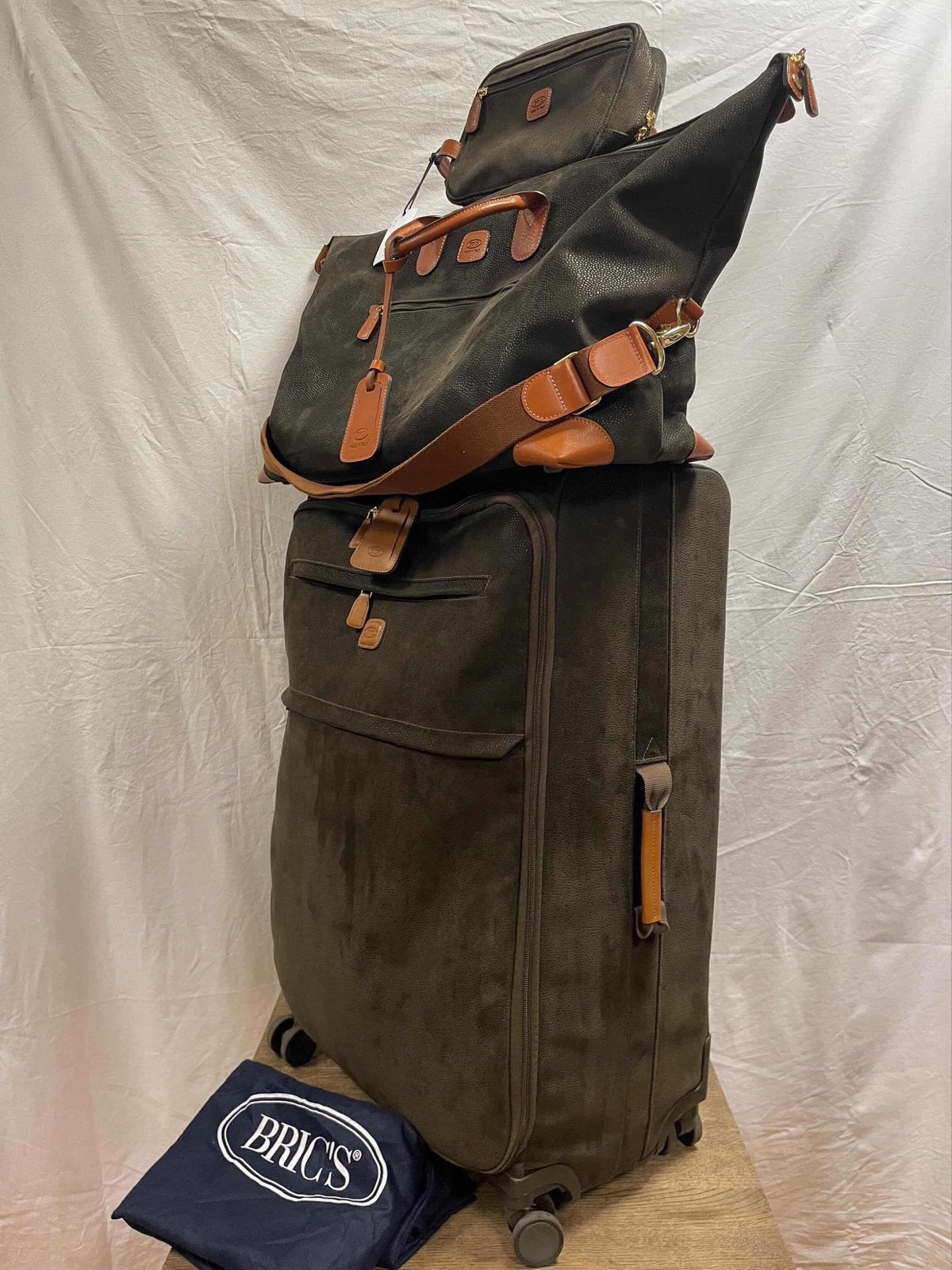 Bric's Life Reistas Set: Trolley, Duffel & Necessaire, 30 cm of meer, Bruin, Zo goed als nieuw, 75 cm of meer