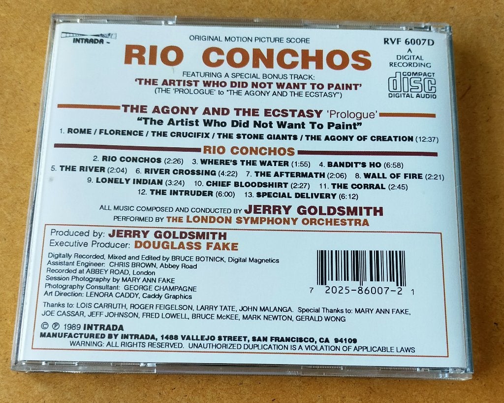 Rio Conchos Soundtrack CD 1989/199? Jerry Goldsmith, Ophalen of Verzenden, Zo goed als nieuw