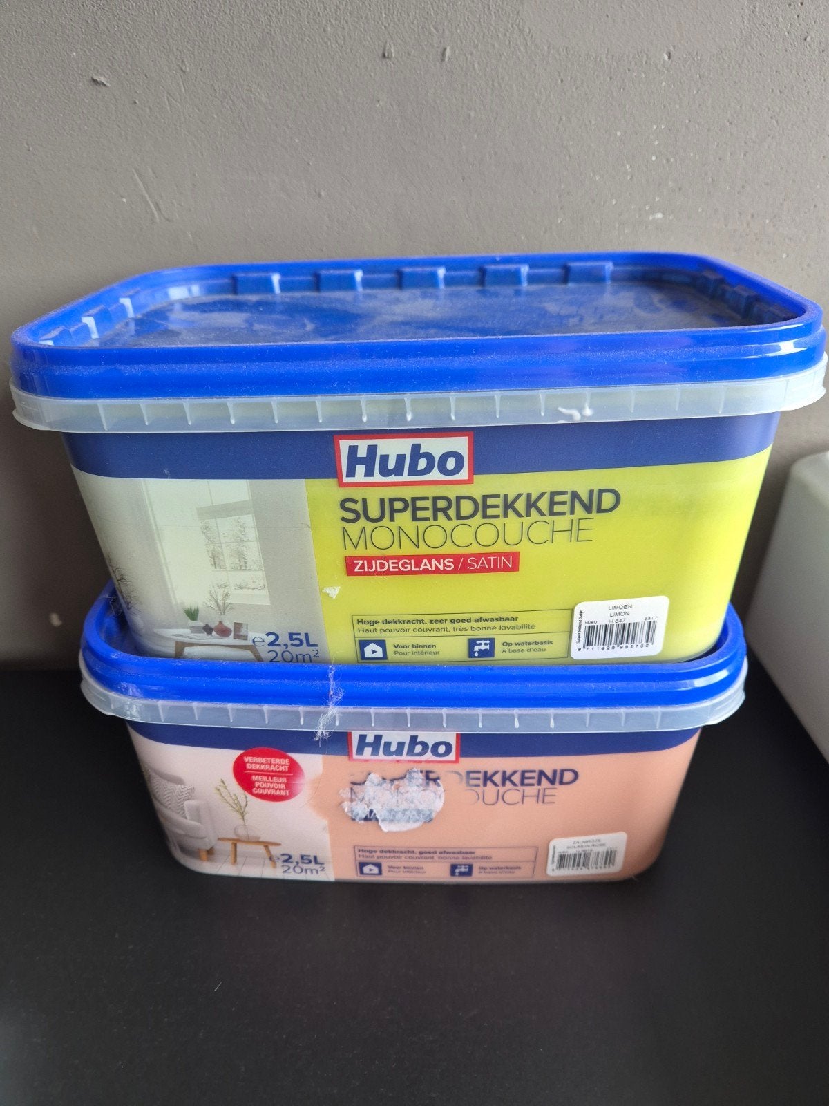 2 nieuwe potten verf, Doe-het-zelf en Verbouw, Verf, Beits en Lak, Ophalen, Nieuw, Wit