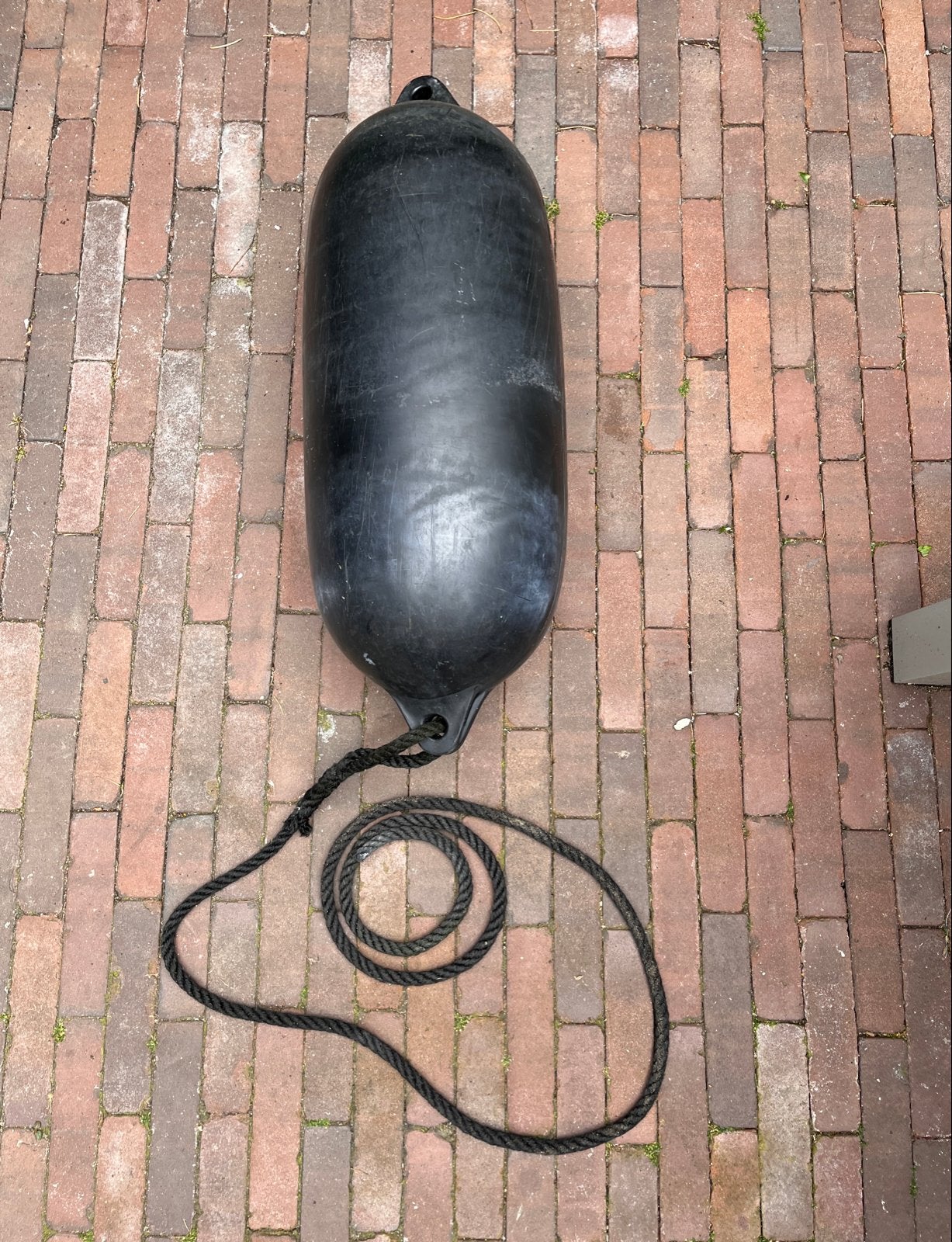 Zwarte stootwil / fender voor boot ong. 22x65 cm, Watersport en Boten, Accessoires en Onderhoud, Ophalen, Gebruikt, Overige typen