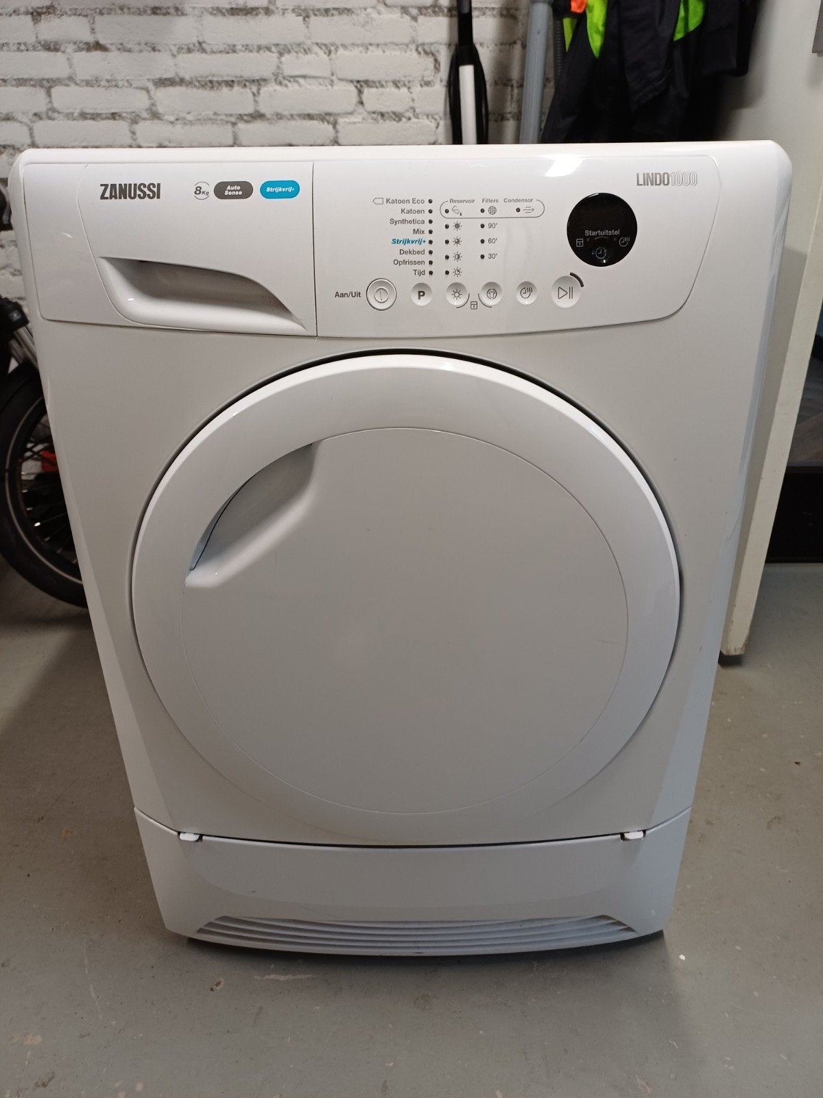 Zanussi wasdroger 8kg, model LINDO 1000, Ophalen, 6 tot 8 kg, Gebruikt, Voorlader