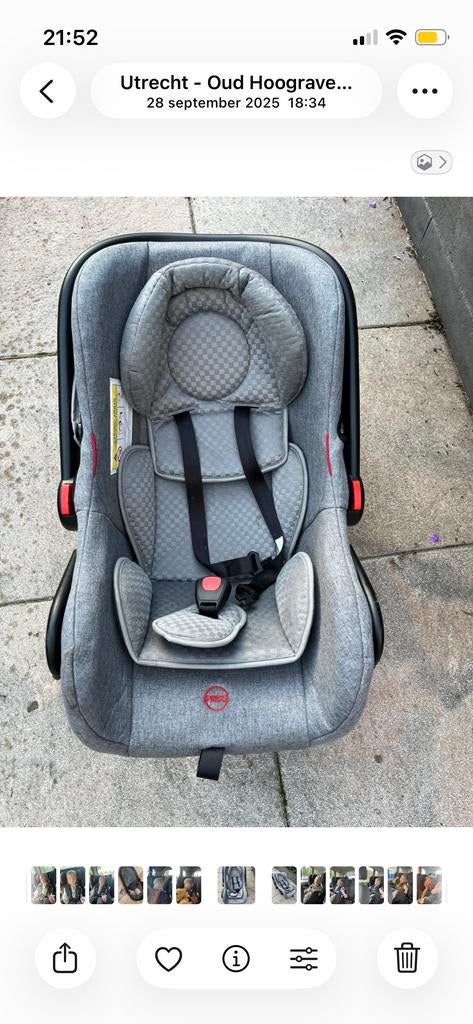 Lorelli autostoel groep 0+ (0-13kg), Autogordel, Zijbescherming, Zo goed als nieuw, 0 t/m 13 kg