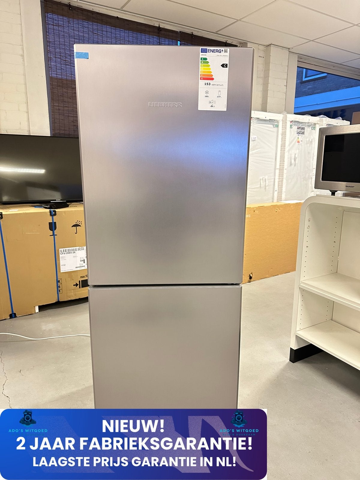 LIEBHERR NoFrost Koelvriescombinatie EasyFresh DuoCooling, 200 liter of meer, Info@adoswitgoed.nl, Nieuw, Met aparte vriezer