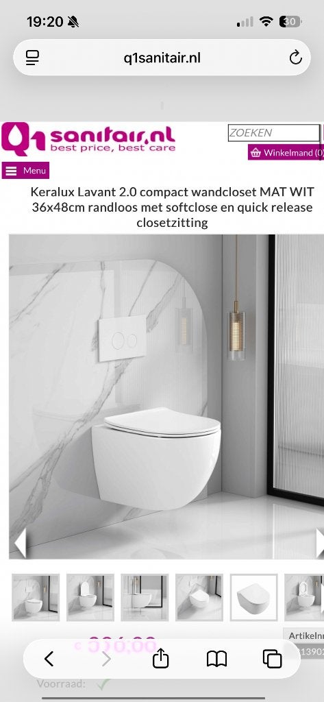 Zwevend toilet (nieuw in de verpakking), Ophalen, Minder dan 50 cm, Overige typen, Nieuw