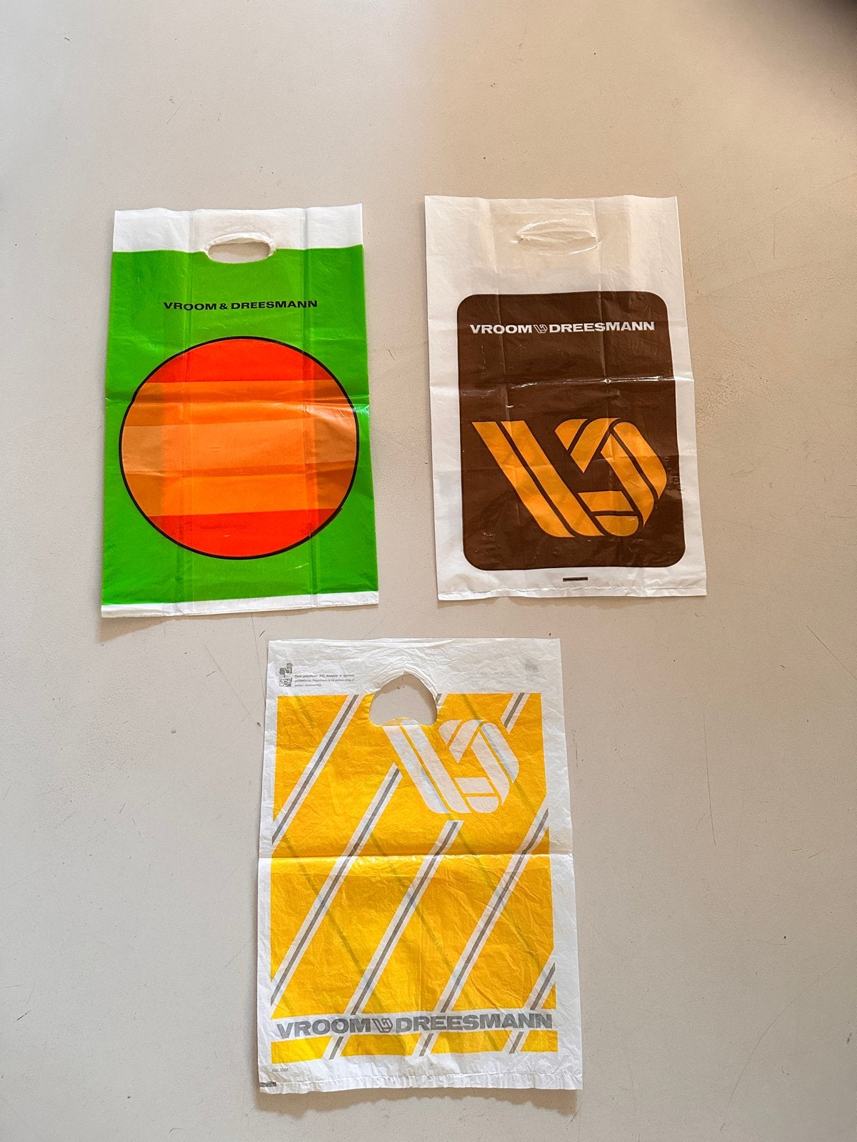Set van 3 V&D Vintage Draagtassen Jaren '70/'80, Ophalen of Verzenden, Gebruikt, Gebruiksvoorwerp