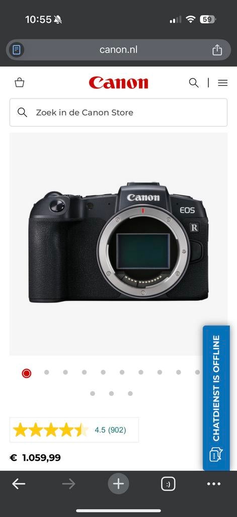 Canon EOS RP, Audio, Tv en Foto, Ophalen of Verzenden, Zo goed als nieuw, Canon, Geen optische zoom
