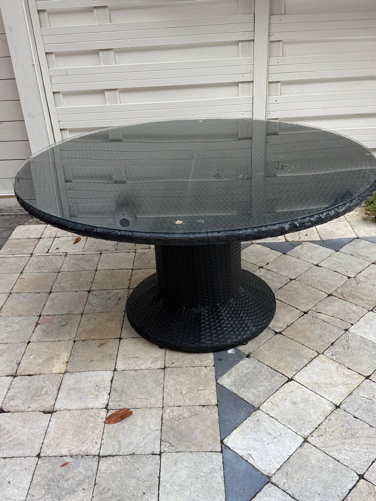Tuintafel Wicker rond, Ophalen, Gebruikt, Rond, Wicker