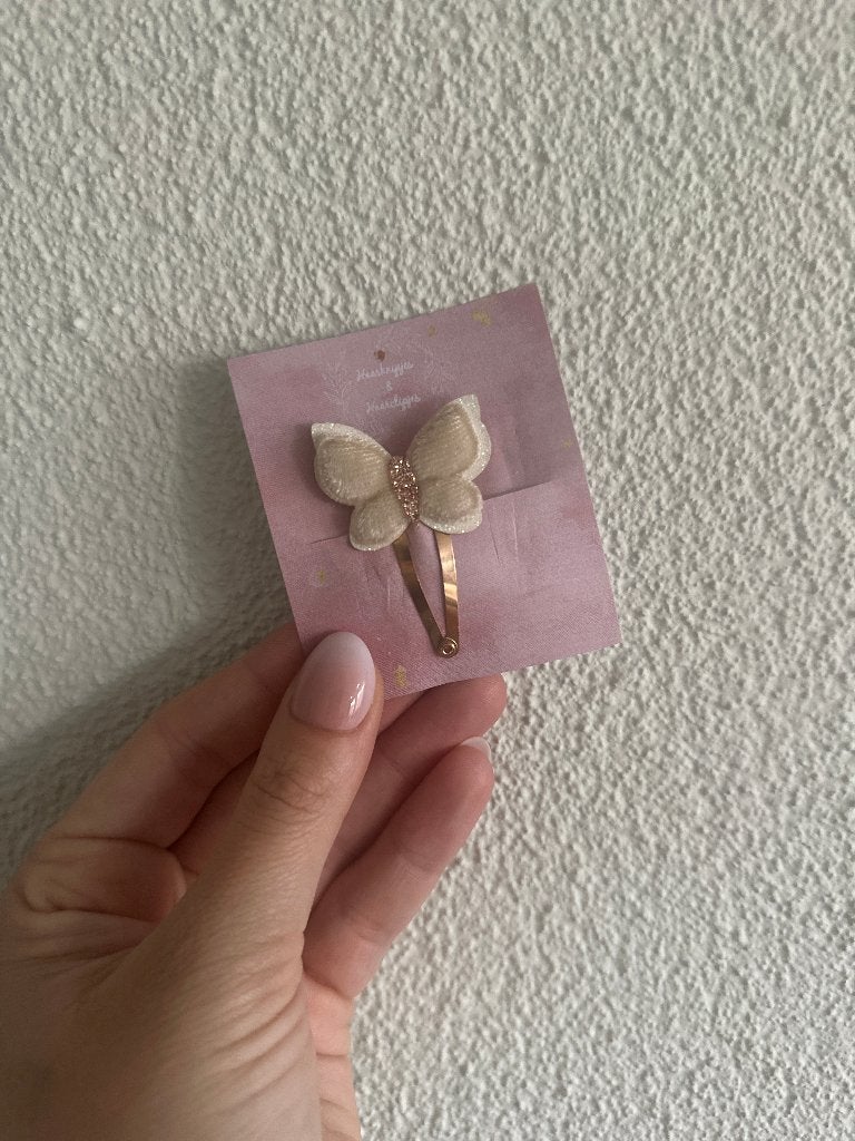 Haarknipjes & haarclipjes klikklak 4 cm met vlinder, Haarknipjes & haarclipjes, Glitter, Nieuw, Ophalen of Verzenden