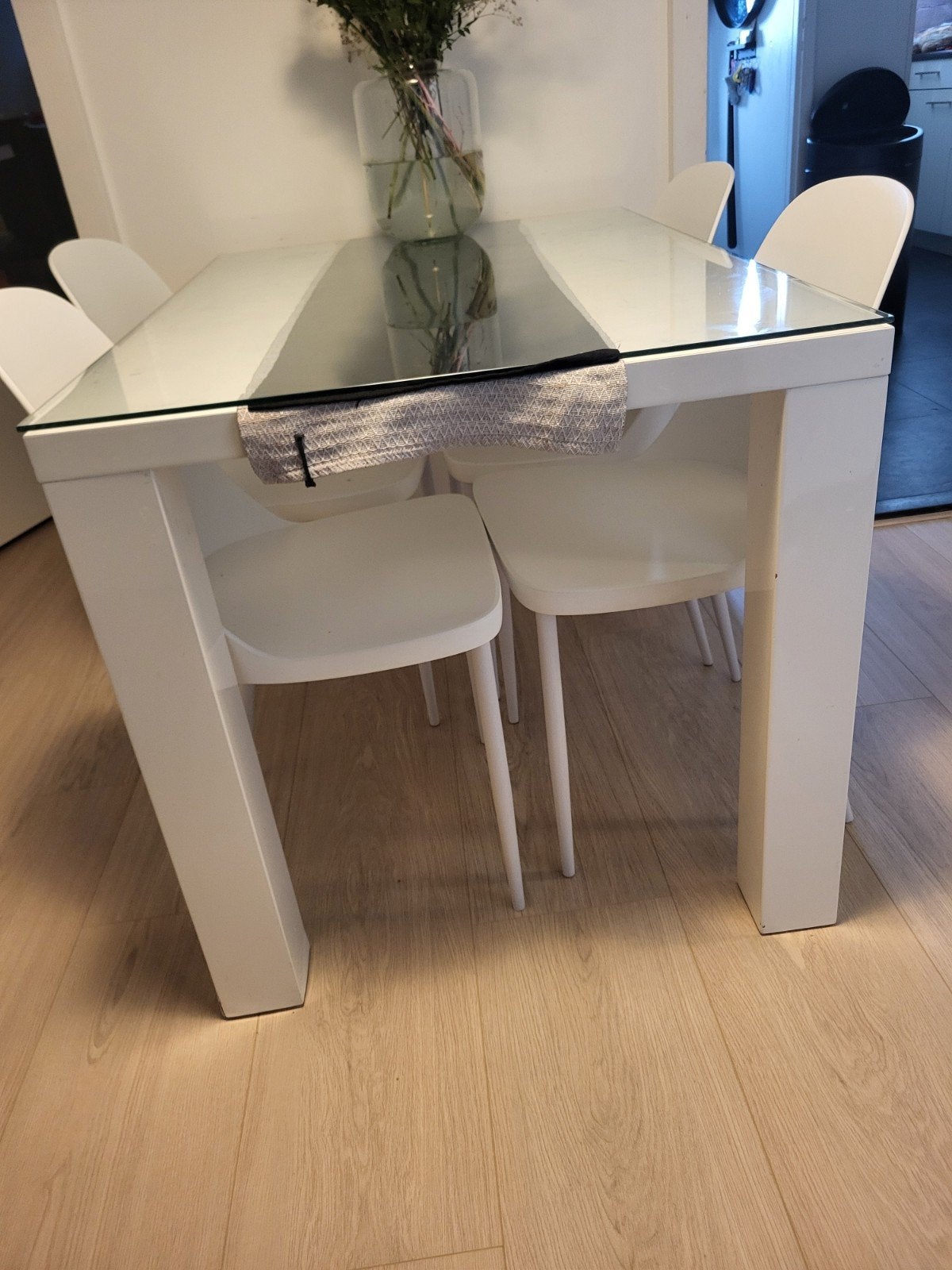 Witte eettafel 80x120cm (zonder glasplaat), Huis en Inrichting, Tafels | Eettafels, Overige materialen, Gebruikt, 100 tot 150 cm