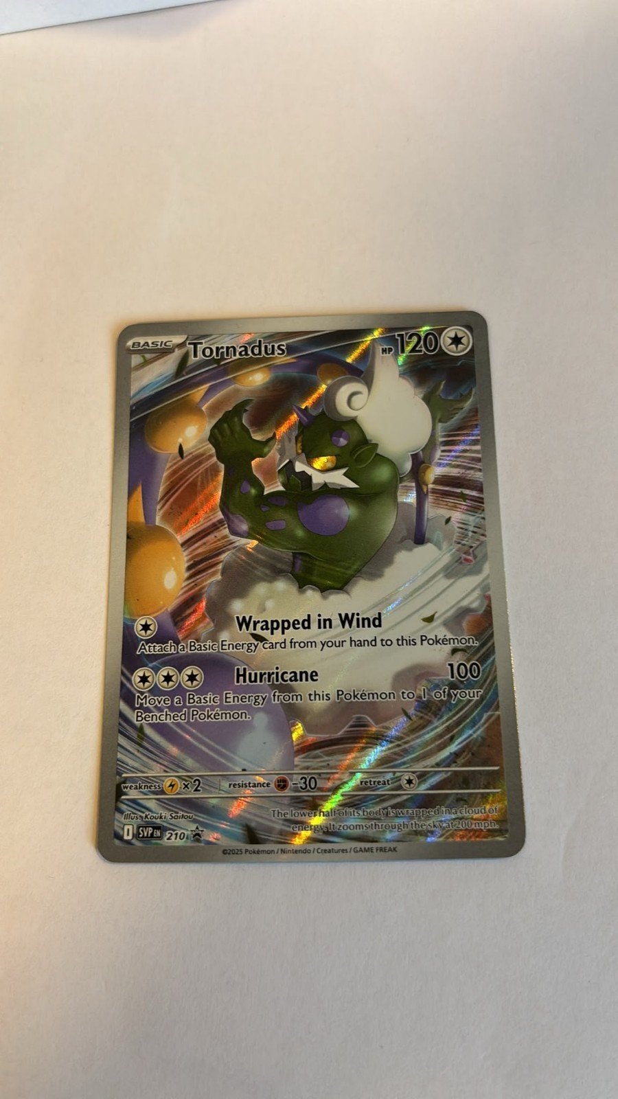 Tornadus Pokémon kaart (SVPEN 210) - Zo goed als nieuw, Ophalen of Verzenden, Zo goed als nieuw, Losse kaart, Foil