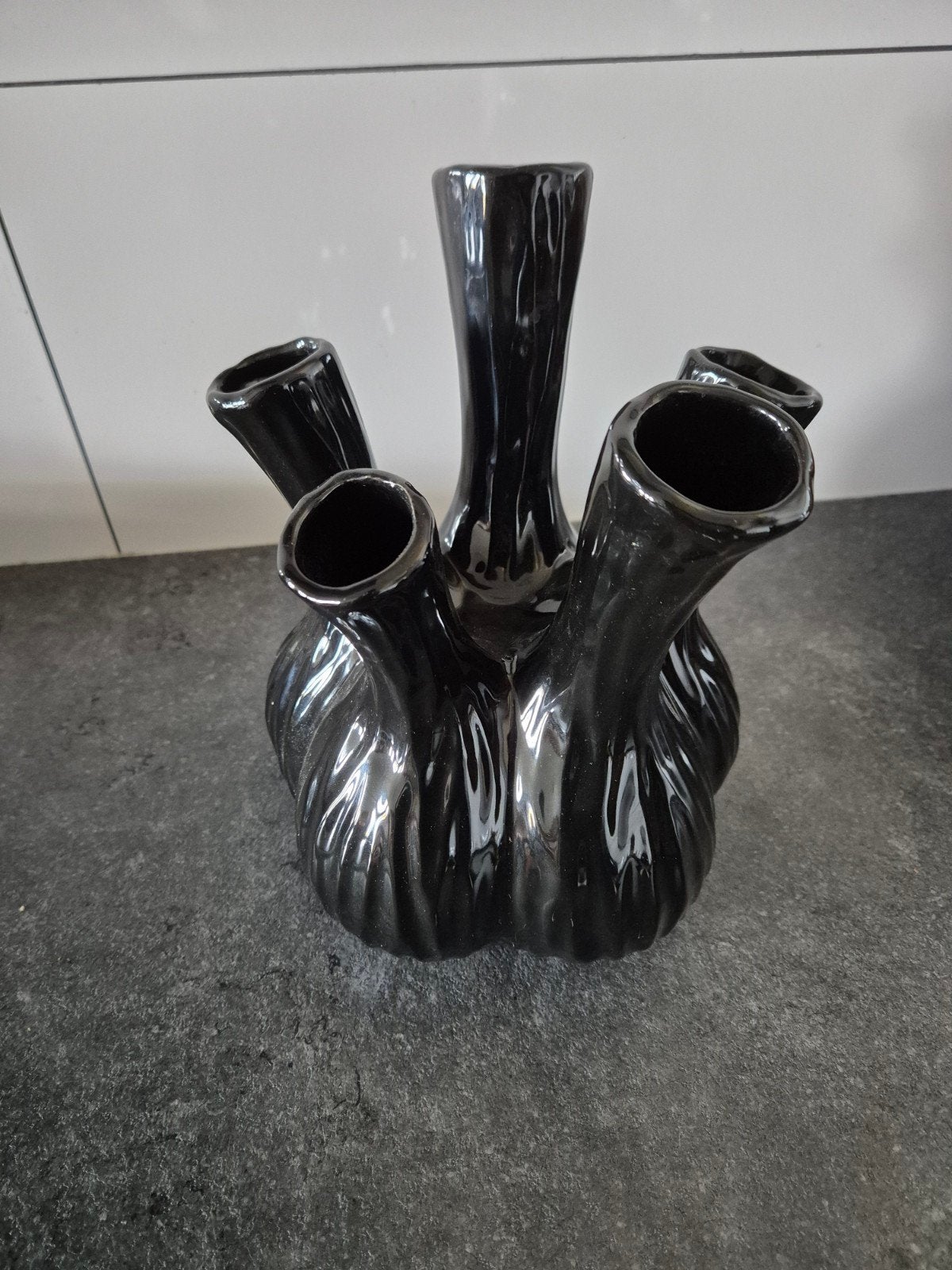 zwarte tulpenvaas hoogte 24cm, Ophalen of Verzenden