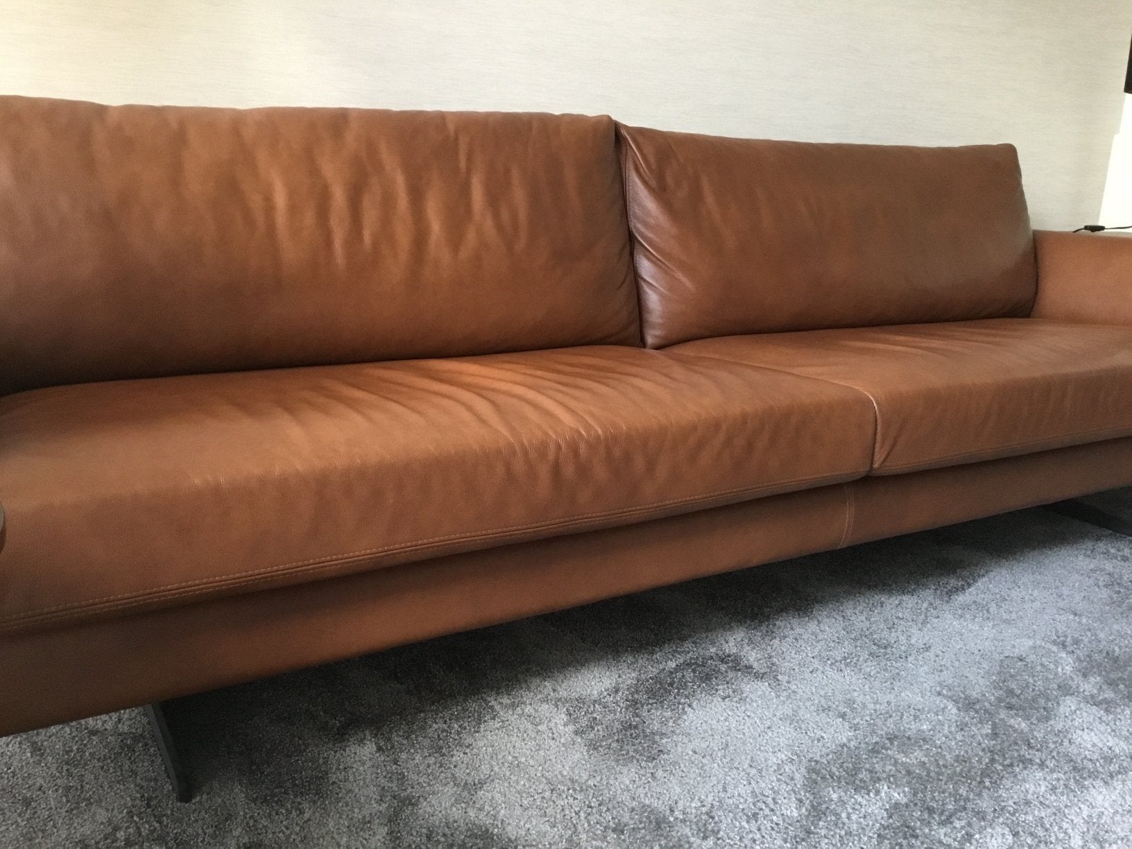 Topform 4 zits bank leer, Ophalen, Zo goed als nieuw, 75 tot 100 cm, Leer