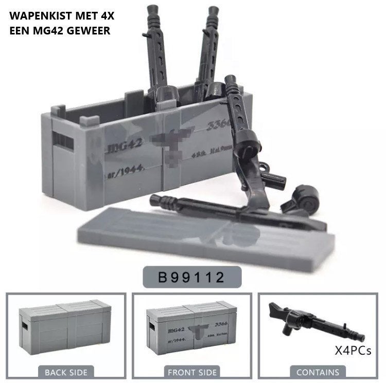 🎁 WW2 Bouwstenen - X34 - Duitse wapenkist " MG42 " 🎁, Ophalen of Verzenden, Nieuw