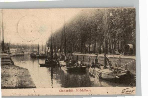 Kinderdijk-Middelburg vissersboten st 1902, Verzenden, Voor 1920, Gelopen, Zeeland