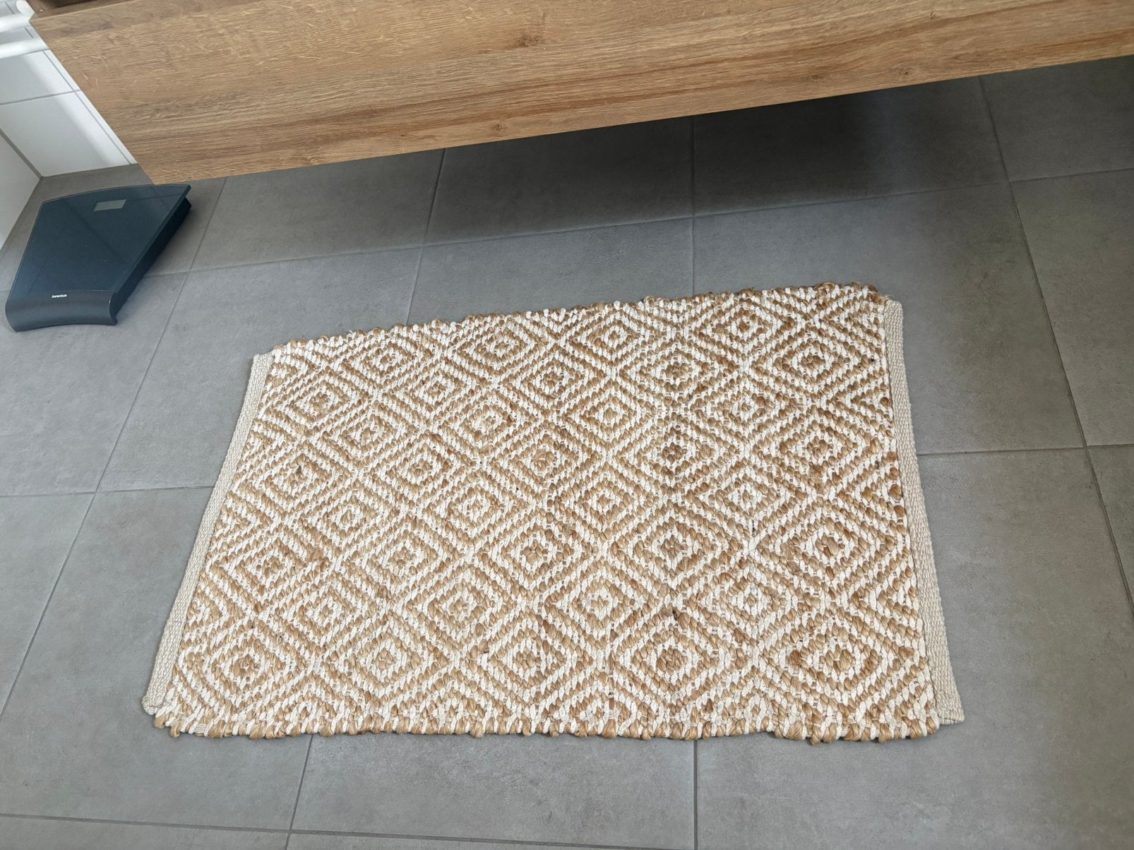 Ibiza stijl badmat of decoratie kleedje, Ophalen of Verzenden, Zo goed als nieuw, Beige, Badmat