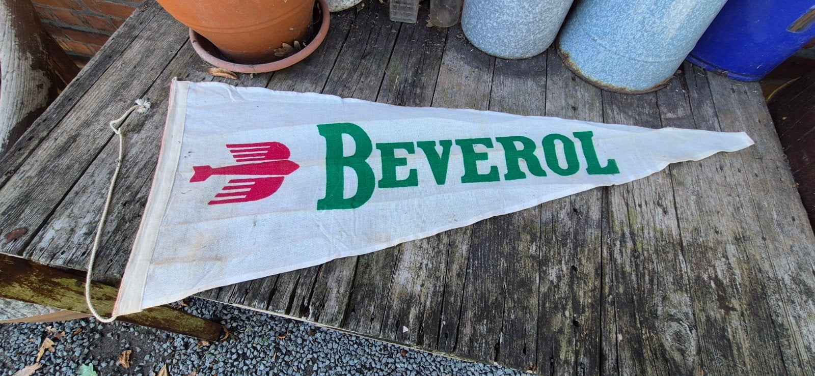 Beverol Motorolie oude vlag, Verzamelen, Ophalen of Verzenden
