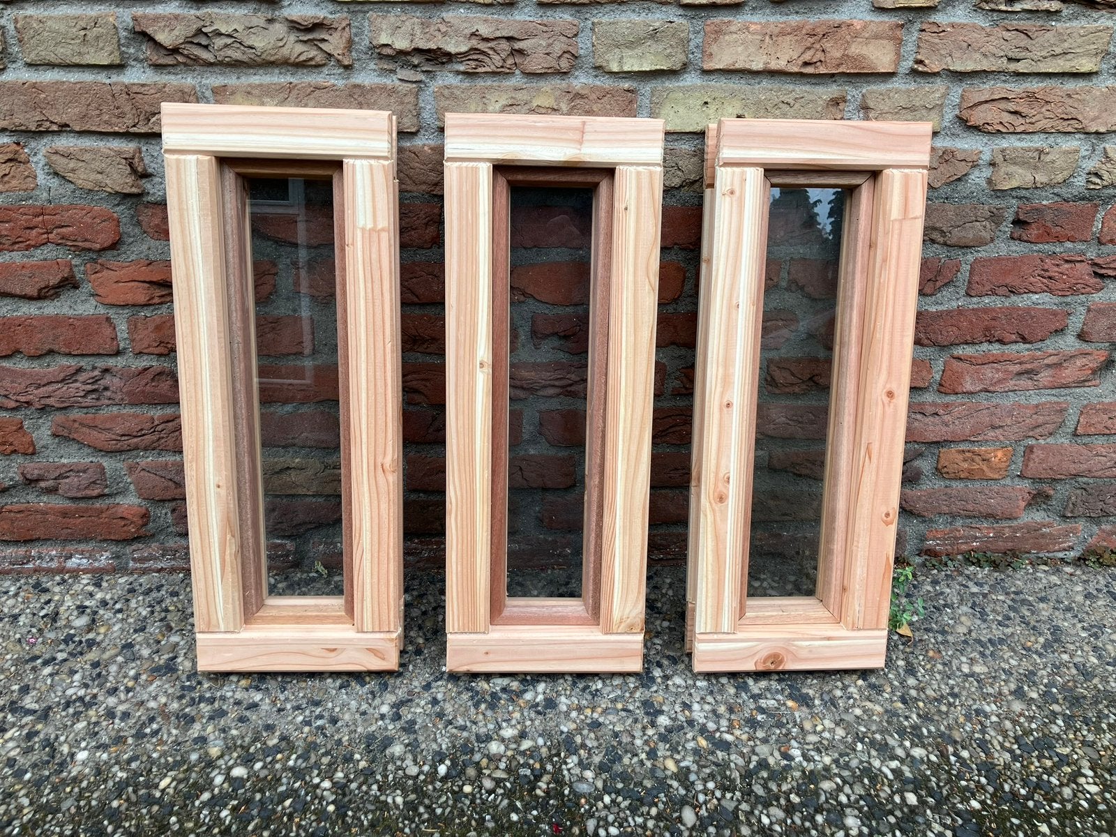 Douglas raam 22x60cm incl hr++ glas set van 3, Tuin en Terras, Ophalen, Zo goed als nieuw, Minder dan 180 cm, Palen