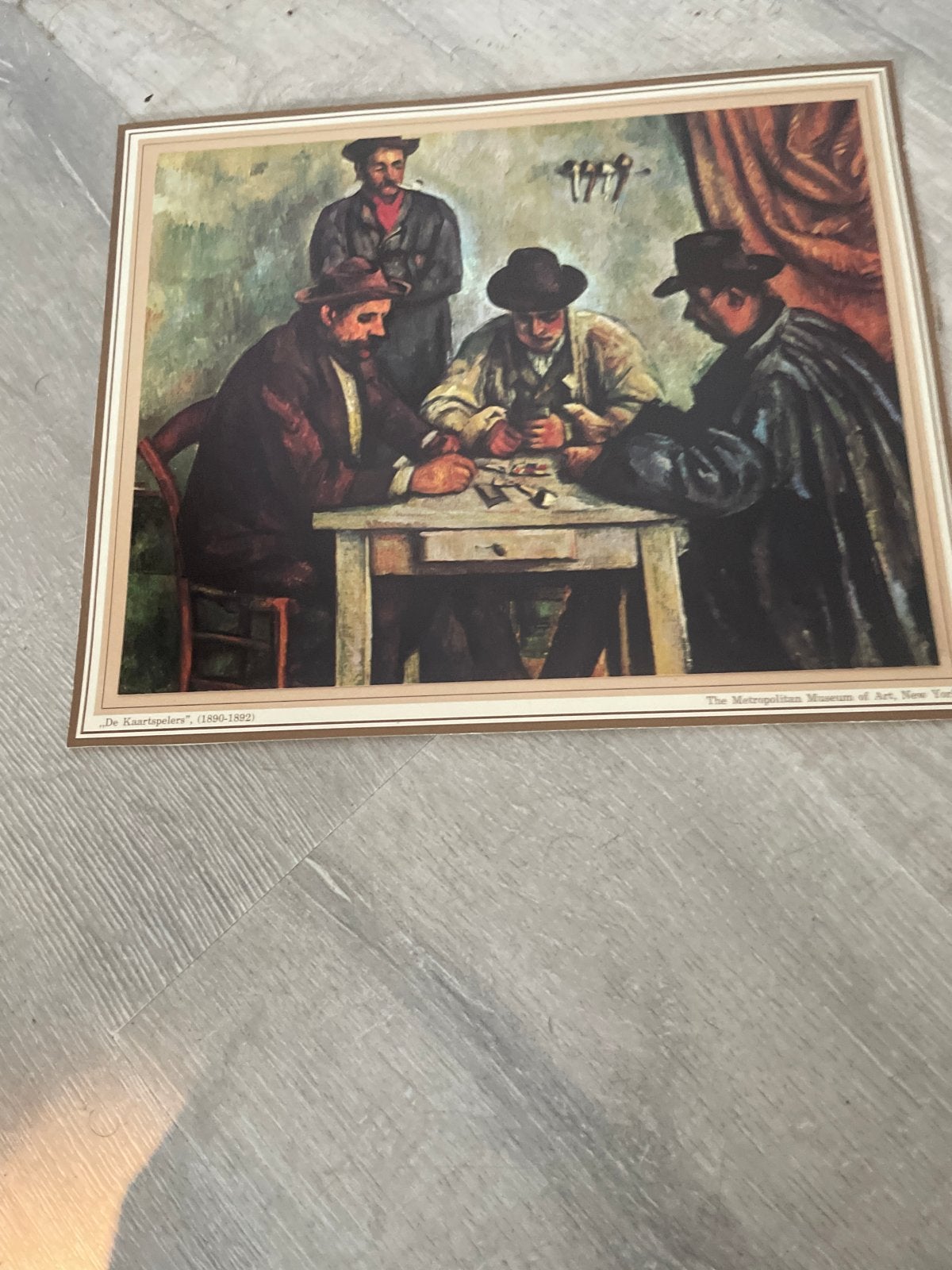 De Kaartspelers (1890-1892) - Paul Cézanne reproductie, Antiek en Kunst, Achter glas, Portret of Personen, Ophalen of Verzenden