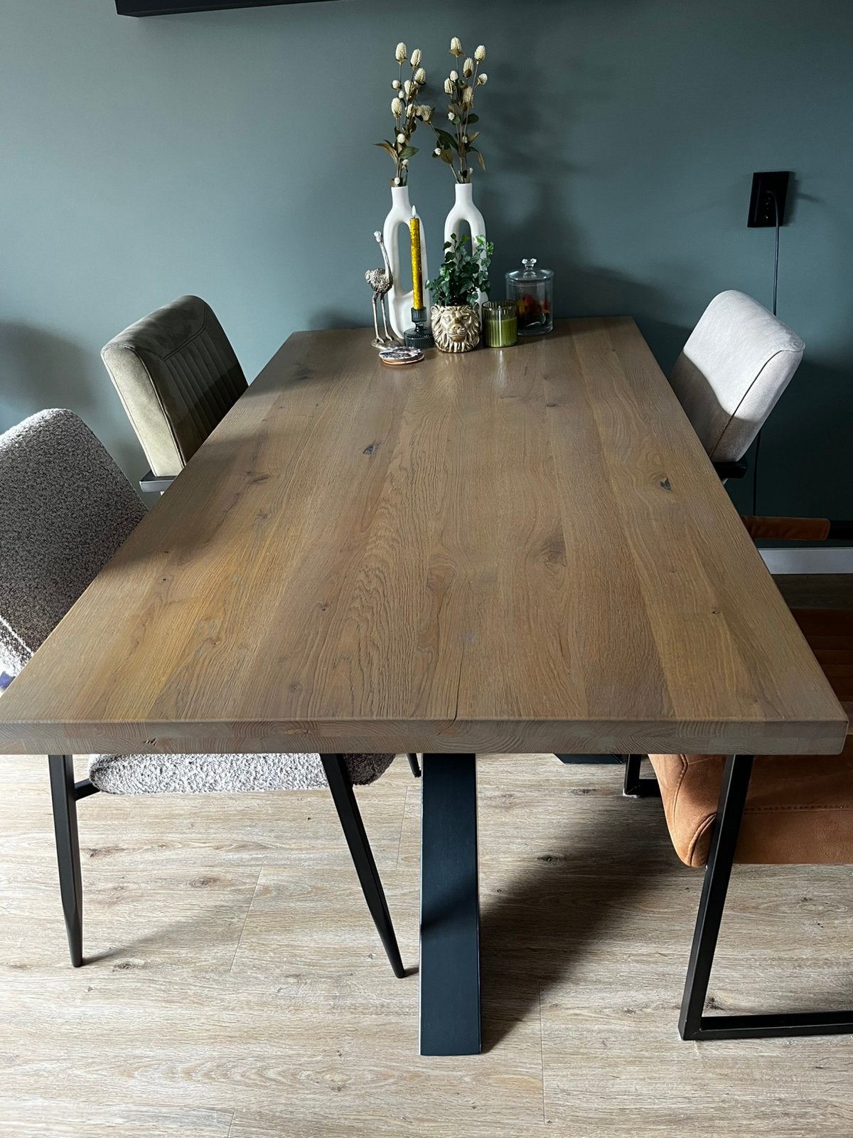 Eettafel eiken 1,60 x 0,90, Huis en Inrichting, Ophalen, Eikenhout, 50 tot 100 cm, Zo goed als nieuw