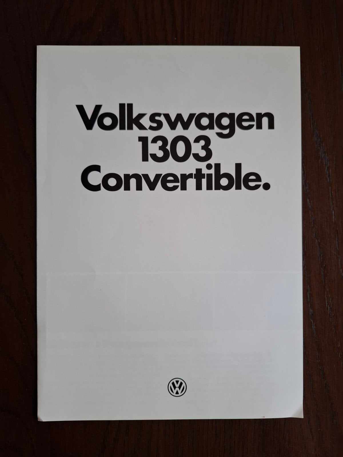 Volkswagen Kever 1303 Cabriolet folder - 1978, Boeken, Ophalen of Verzenden, Zo goed als nieuw, Volkswagen