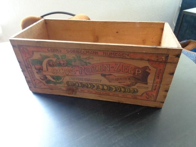 Fraaie, oude houten zeepkist Dobbelman Nijmegen., Ophalen of Verzenden