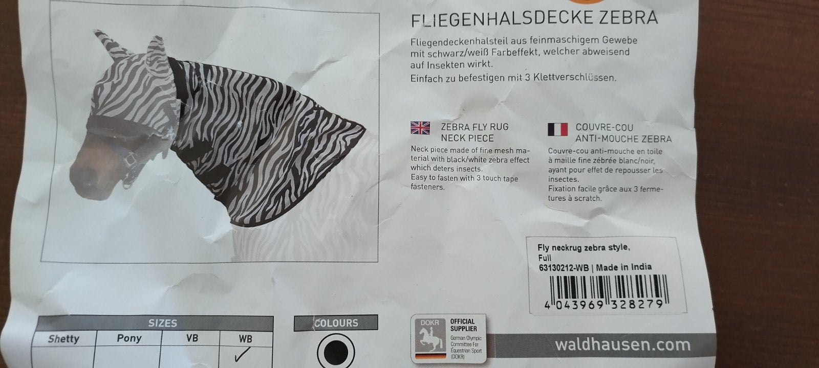 Vliegendeken (165cm)zebra en vliegenhals (full) zebra, Dieren en Toebehoren, Paarden en Pony's | Dekens en Dekjes, Ophalen of Verzenden