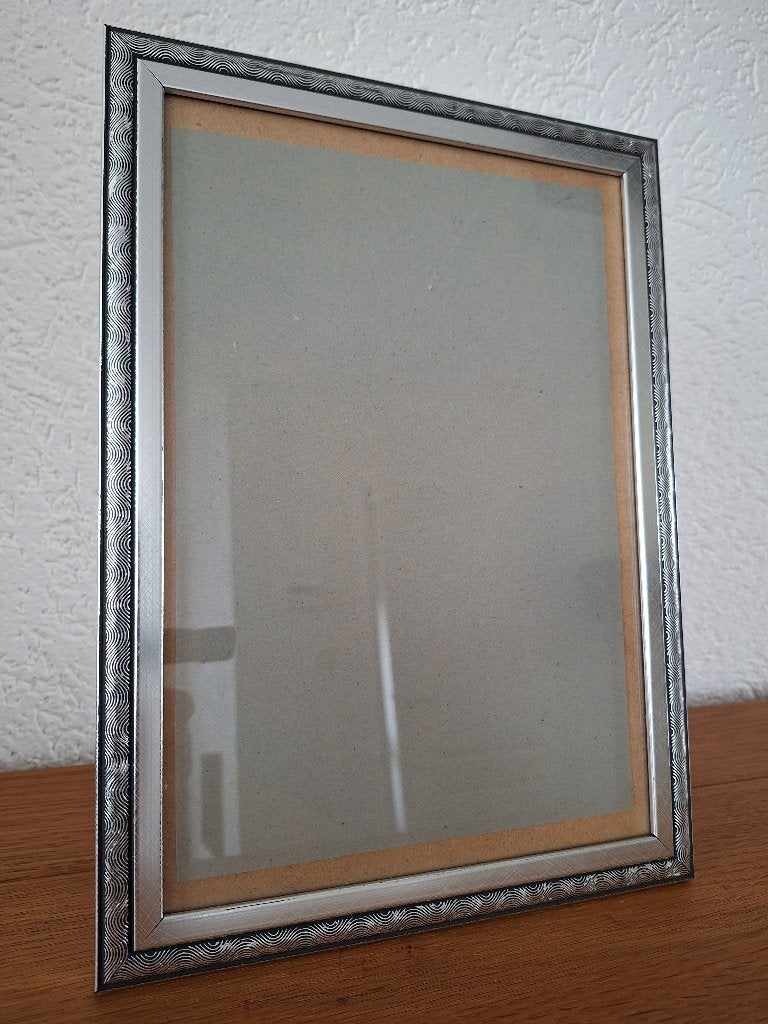 retro metalen fotolijst, Audio, Tv en Foto, Ophalen, Gebruikt, Zilver, Met glas