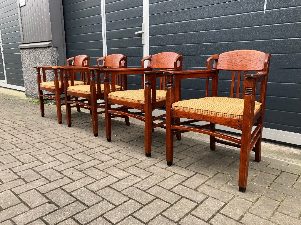4x Schuitema eetkamerstoel, Ophalen, Gebruikt, Bruin, Vier
