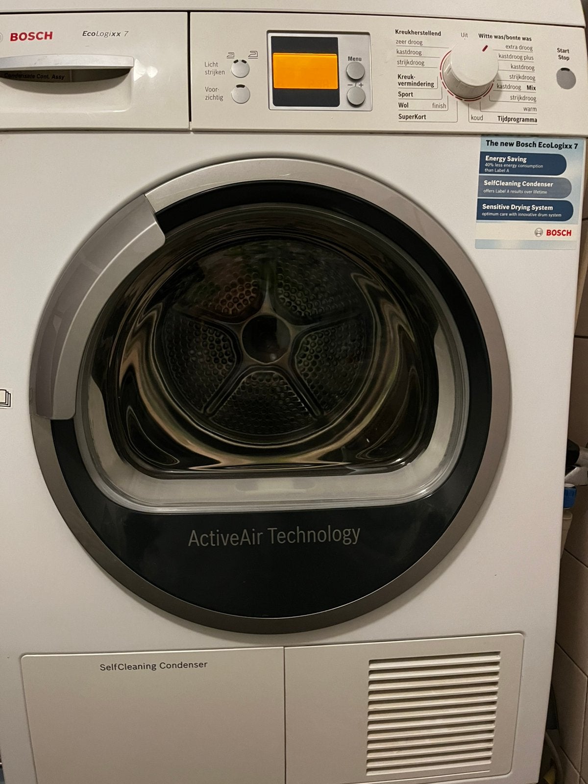 Bosch selfcleaning wasdroger met waterreservoir, Ophalen, 6 tot 8 kg, Gebruikt, Overige typen