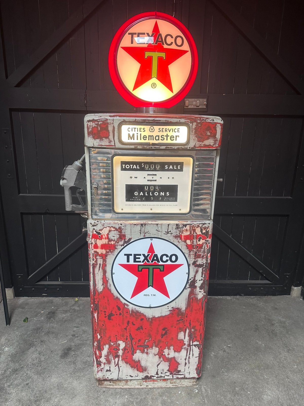 Vintage Wayne benzinepomp gaspump texaco style stoer mancave, Verzamelen, Automaten | Overige, Ophalen, Zo goed als nieuw
