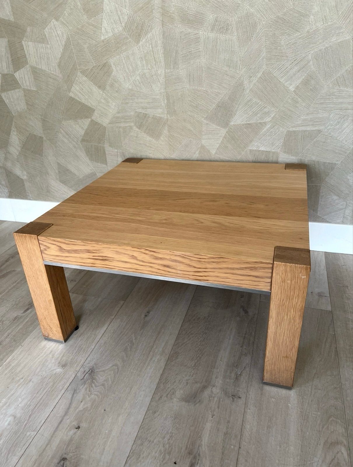 Goossens Makaz Salontafel/Bijzettafel Eikenhout, Gebruikt, 50 tot 100 cm, 5 – 50, Eikenhout