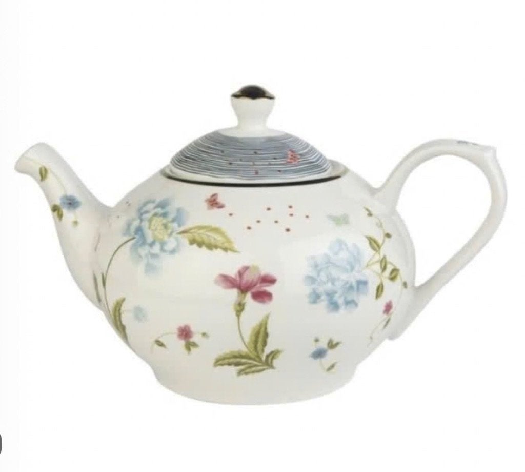 Laura Ashley theepot, Elveden wit, Heritage collectables, Overige typen, Ophalen of Verzenden, Zo goed als nieuw, Overige stijlen