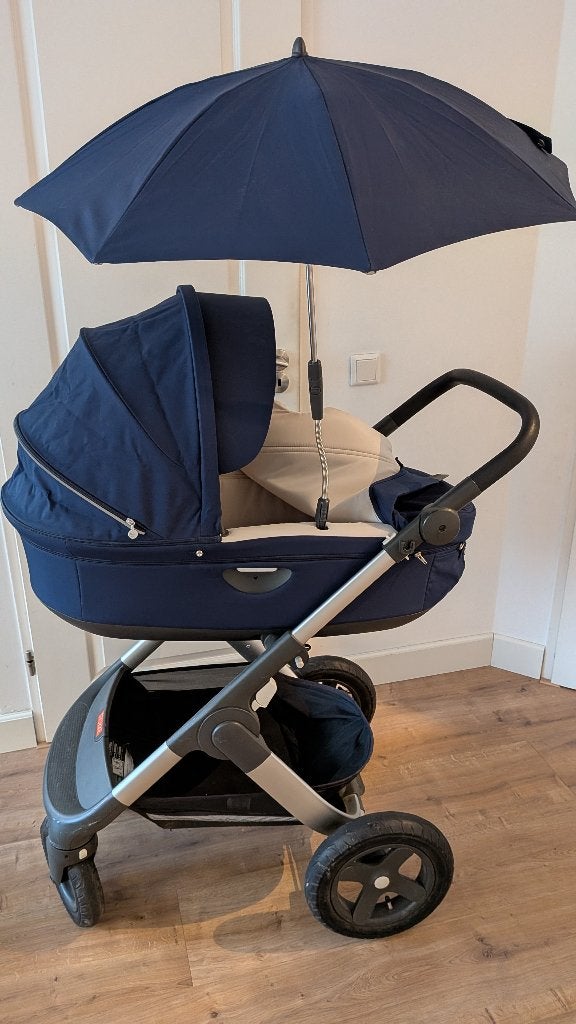 Stokke Trialz Kinderwagen met diverse exrtras, Gebruikt, Verstelbare duwstang, Combiwagen, Ophalen