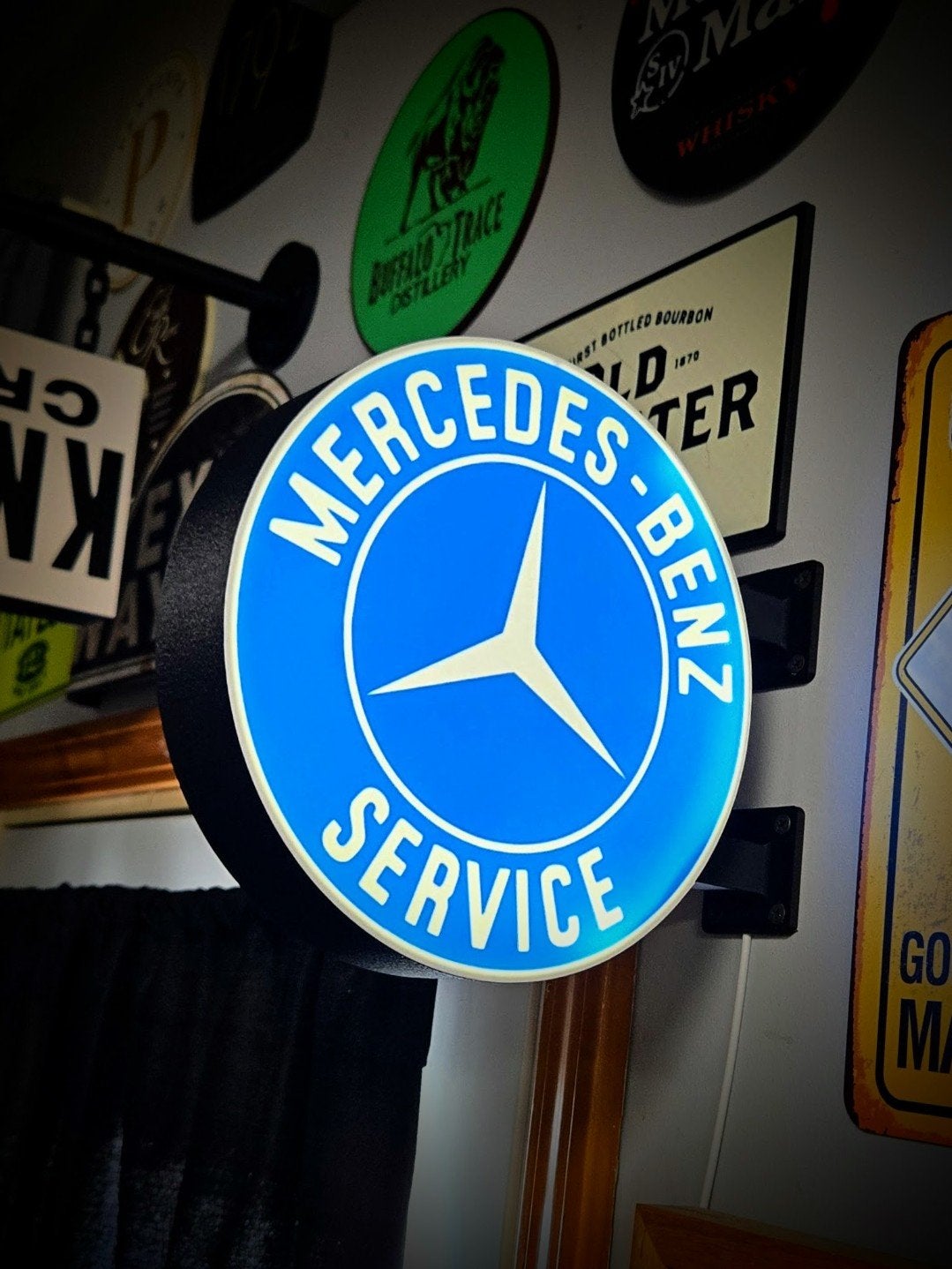 Nieuw Mercedes-Benz Service Dubbelzijdig Lichtbord, Ophalen of Verzenden