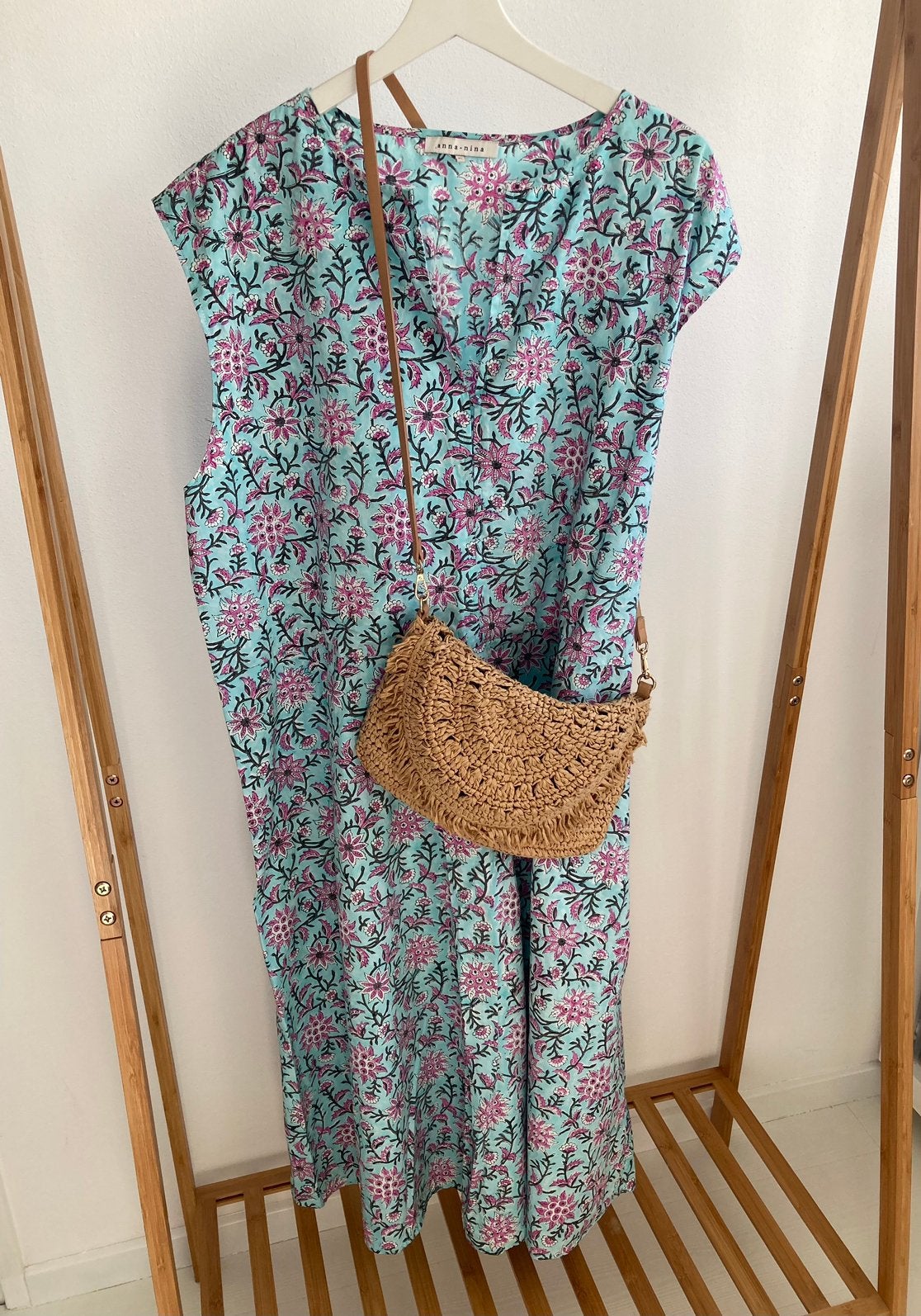 Prachtige Zomer Jurk XL  (katoen) Anna + Nina boho dress, Ophalen of Verzenden, Zo goed als nieuw, Maat 42/44 (L), Onder de knie