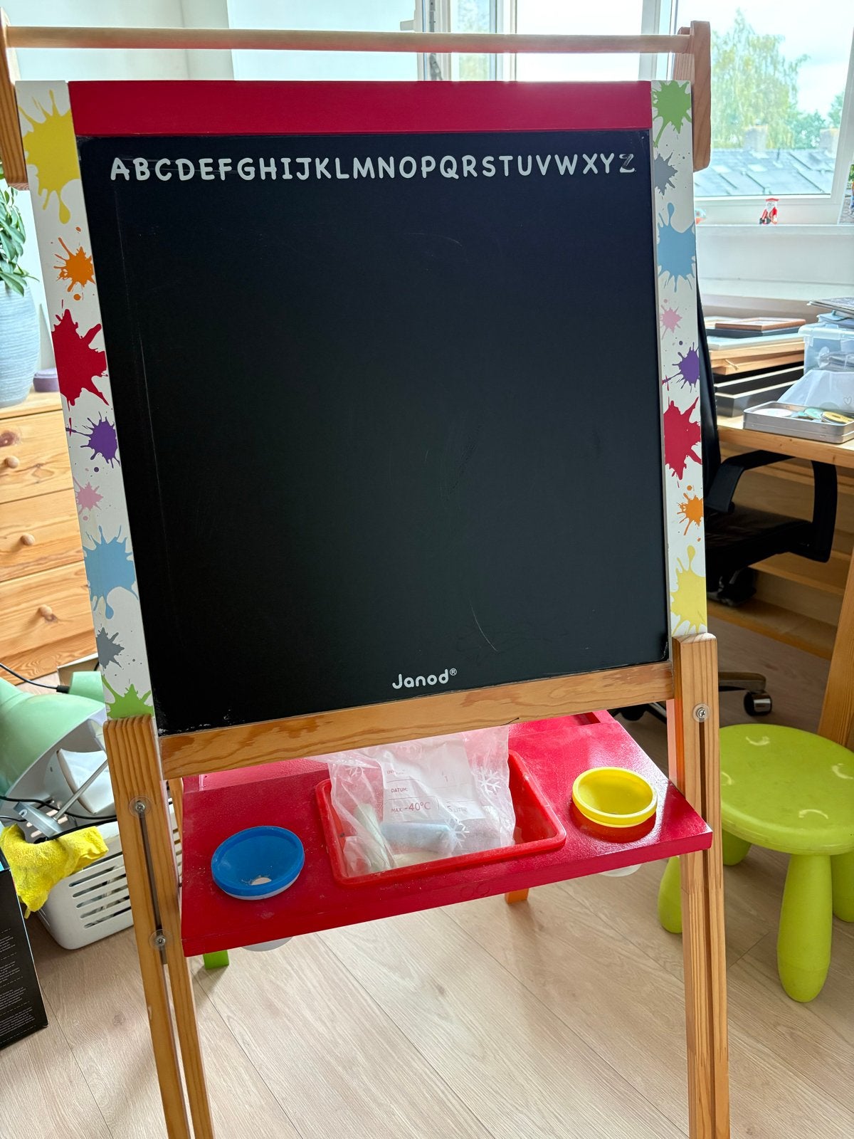 Janod Houten Tekenbord - Dubbelzijdig (krijt/stift), Ophalen, Gebruikt, Knutselen