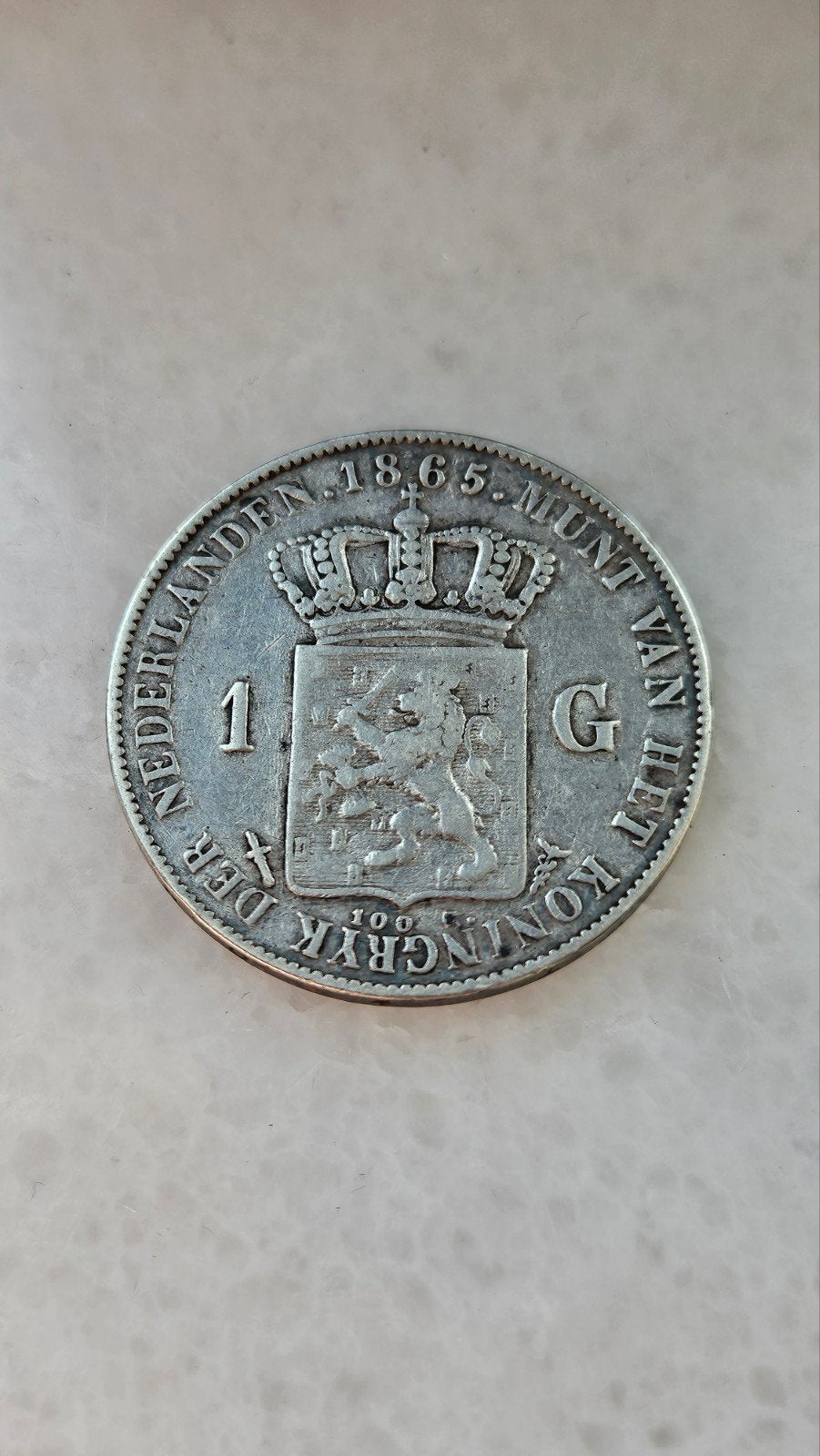 1 gulden 1865, Ophalen of Verzenden, Koning Willem III, 1 gulden, Zilver