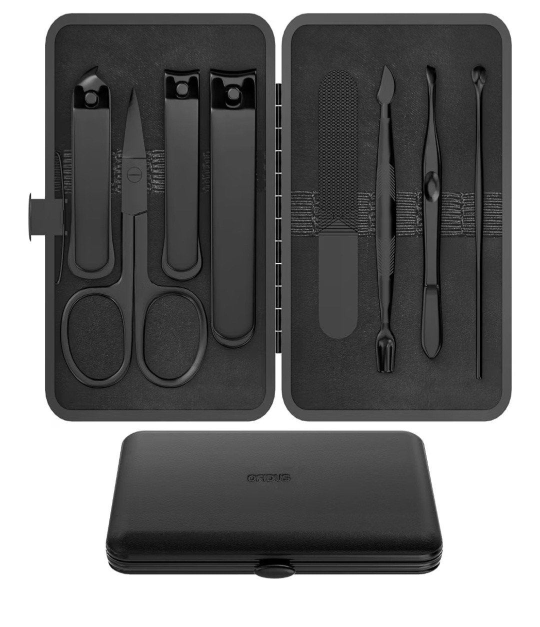 OFIDUS 8-delige Manicure- en Pedicureset - Zwart, Ophalen of Verzenden, Nieuw, Overige typen