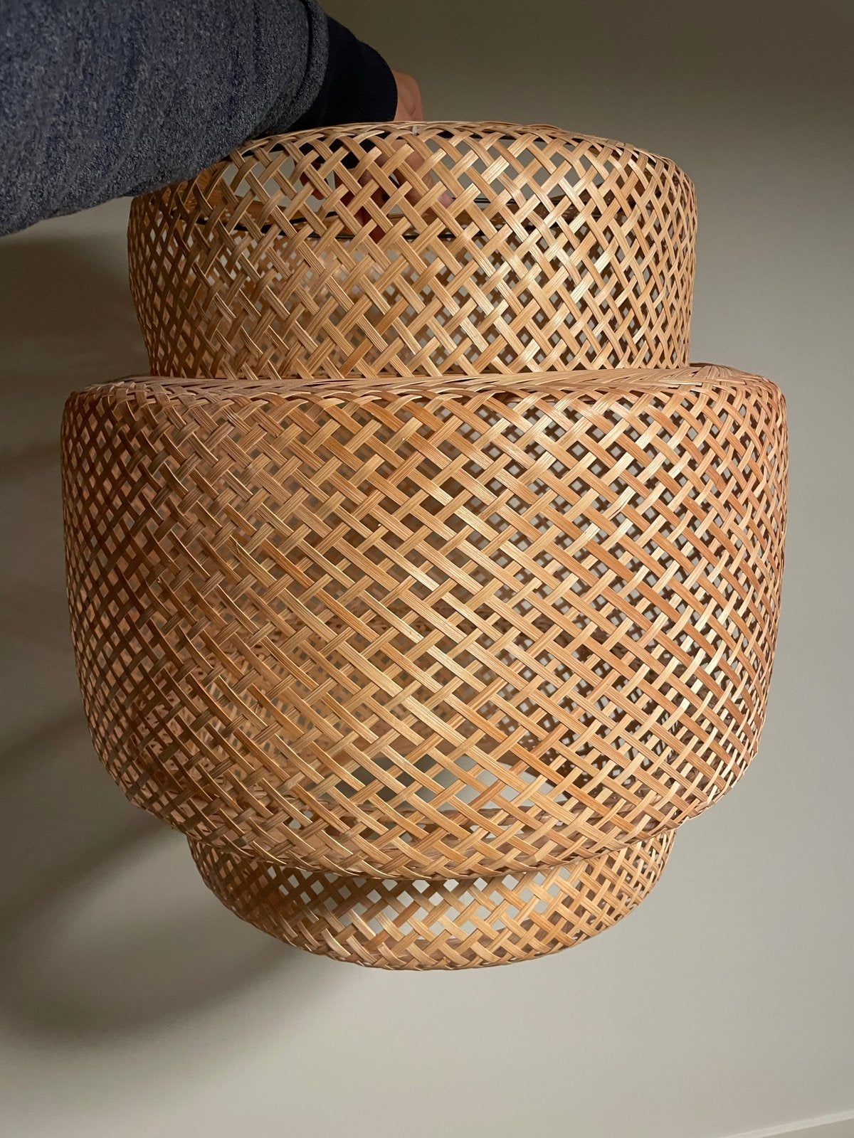 IKEA Sinnerlig Bamboe Hanglamp 50cm, Ophalen, Zo goed als nieuw, Natuurlijk materiaal