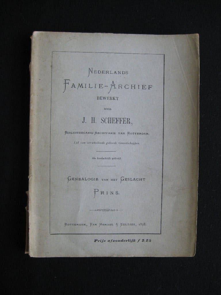 J.H. Scheffer, Genealogie van het geslacht Prins, Ophalen of Verzenden, Gelezen
