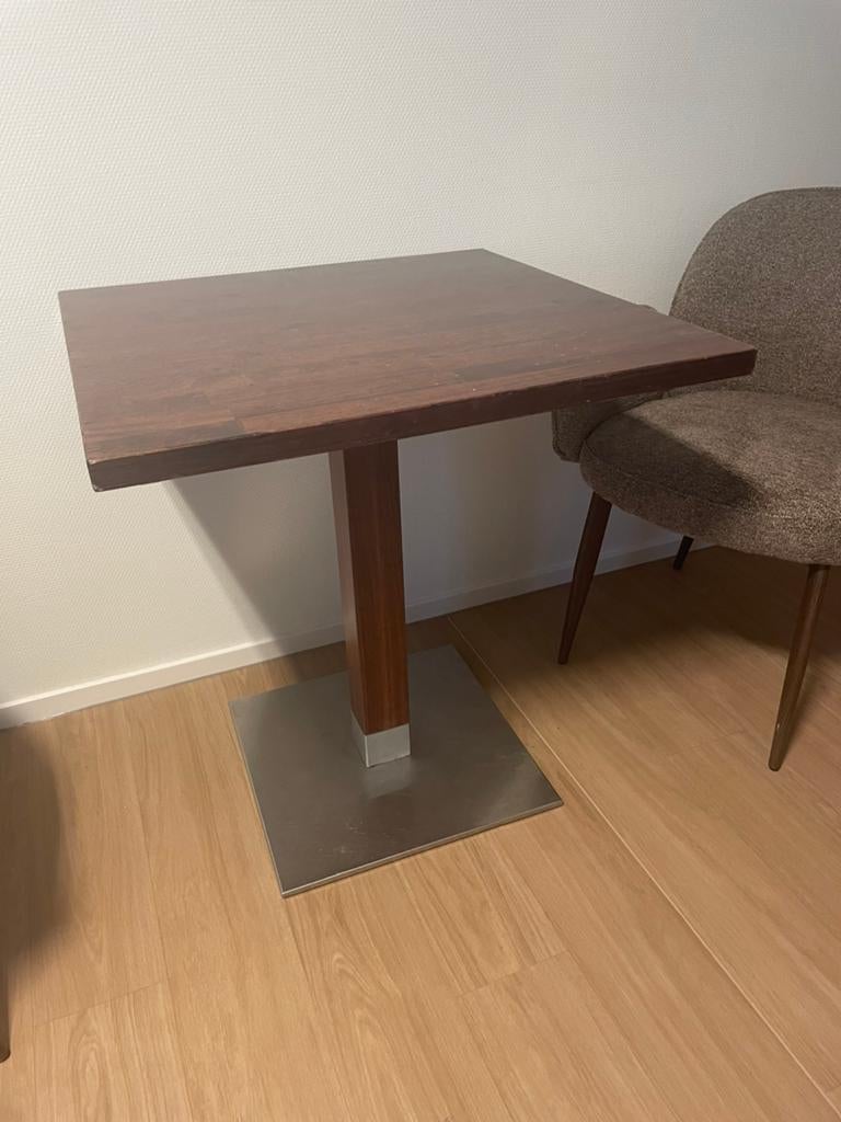 Eettafel/horecatafel 70x70cm kersenhout, Huis en Inrichting, Tafels | Eettafels, Ophalen, Gebruikt, 50 tot 100 cm, Vierkant
