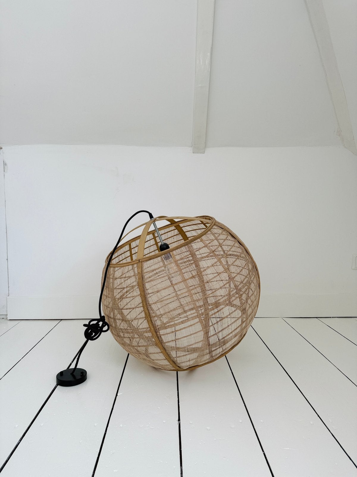 Boho hanglamp uit Bali van Laggis Living, hout, jute - NIEUW, Ophalen, Boho - bohemian - modern, Natuurlijk materiaal, Nieuw