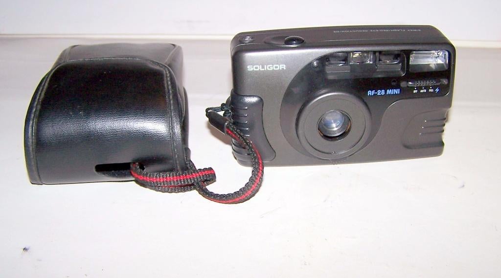 Soligor AF-28 mini camera met tasje. Nwst., Ophalen of Verzenden, Zo goed als nieuw, Compact, Overige Merken