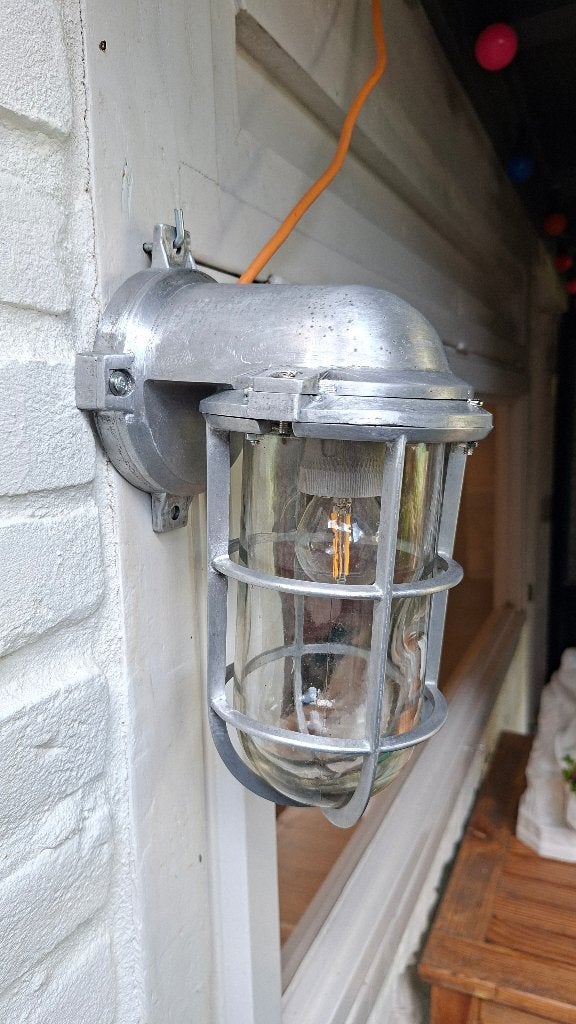 Industria Rotterdam vintage kooilamp, Gebruikt, Overige merken, Wandlamp, Zilver