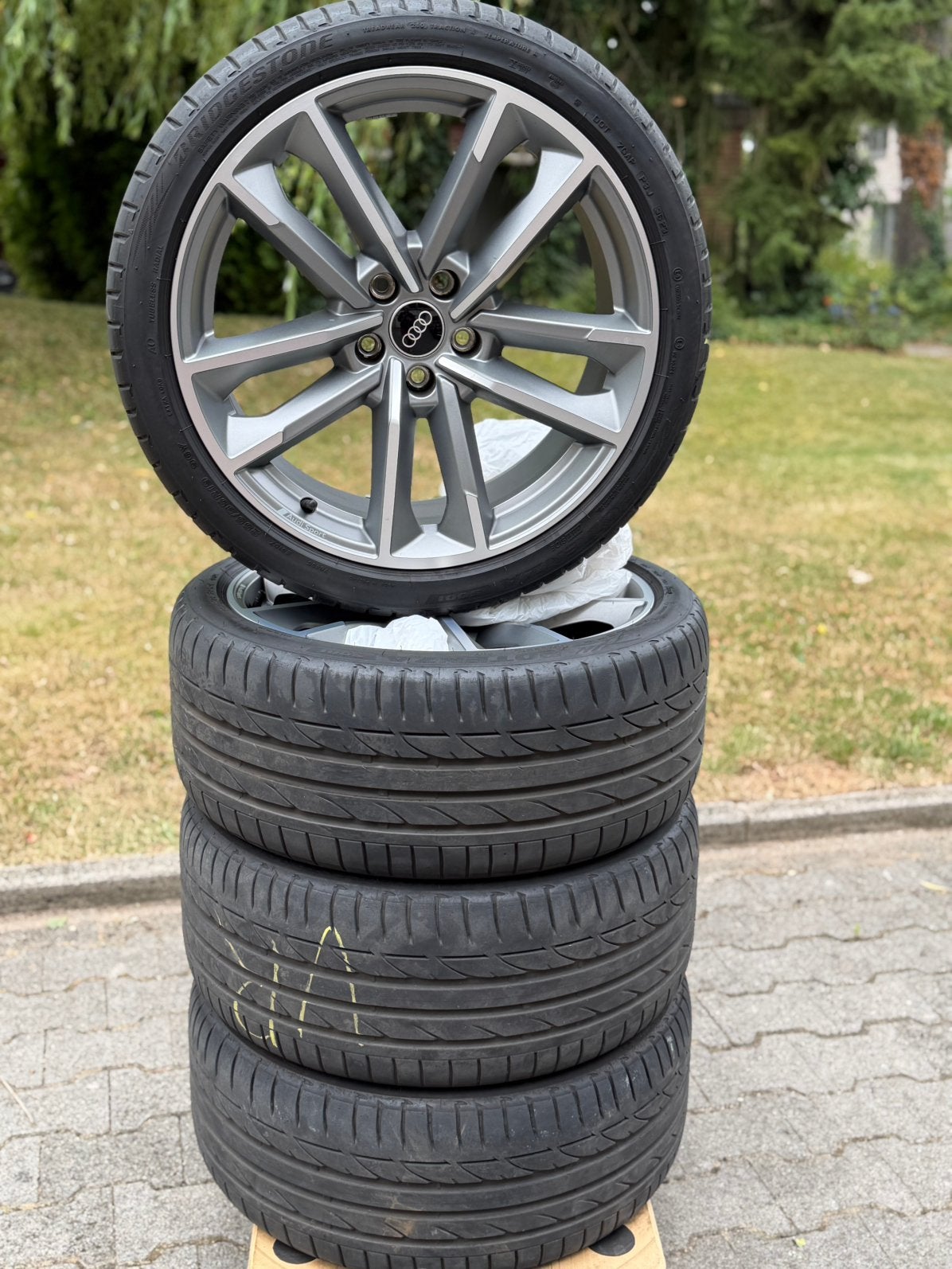 Audi 19“ S5 A5 origineel velgen met Zomerbanden 4x, Auto-onderdelen, Banden en Velgen, Gebruikt, 255 mm, Banden en Velgen, Personenwagen